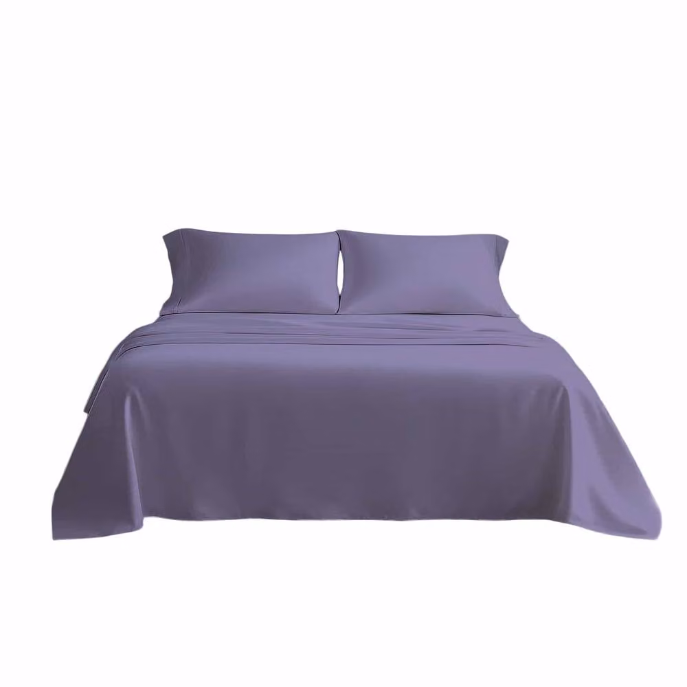 Snug City Microfibre Soft Touch Plain Dyed Flat Sheet in Purple, Size: 180 x 200 cm – 2