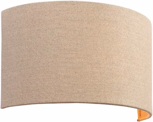Loops LED Fabric Wall Light in Beige with Semi Circle Linen Shade
