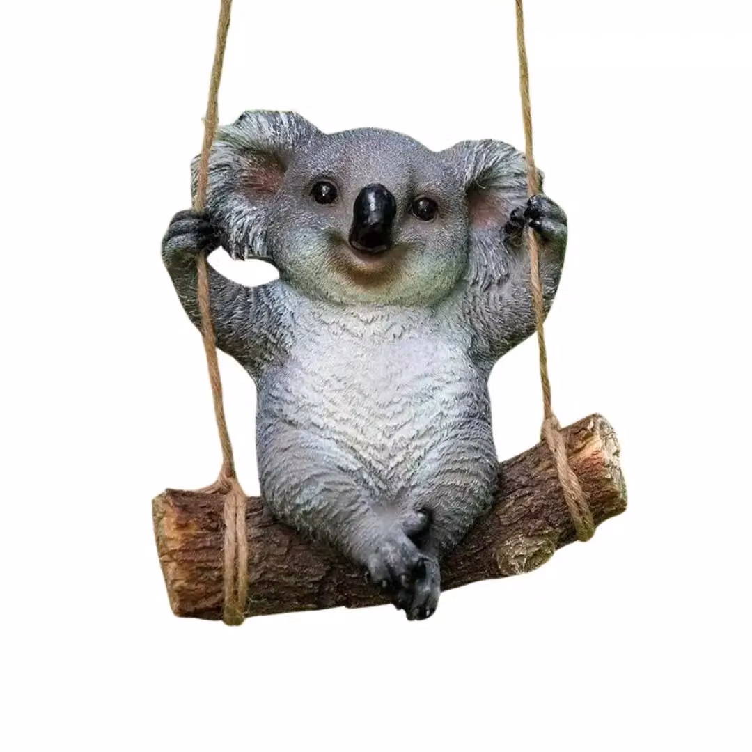Marco Paul Swinging Koala Bear Resin Garden Ornament in Grey – 6