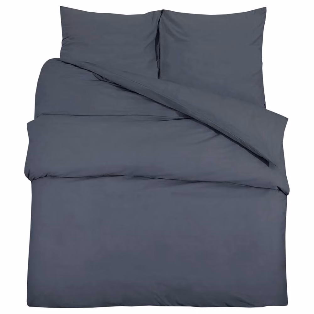 Berkfield Home Elegant Cotton Duvet Cover and Pillowcase Set, Anthracite, W/D/H: 135 x 200 cm and 80 x 80 cm – 2