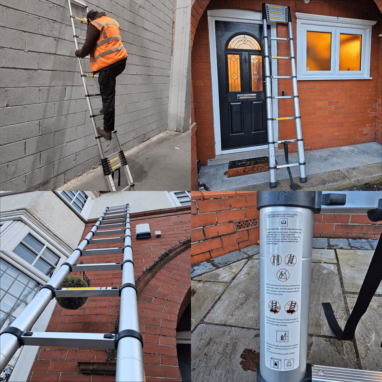 Samuel Alexander 4.7m Telescopic Multi-Purpose Aluminium Folding Ladder in Silver – 3