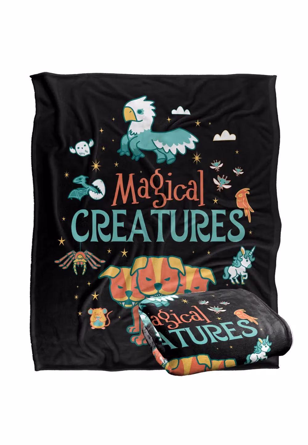 Logovision Harry Potter Magical Creatures Super Soft Fleece Throw Blanket, White and Multicolour, W/D/H: 152 x 127 x 1 cm – 2