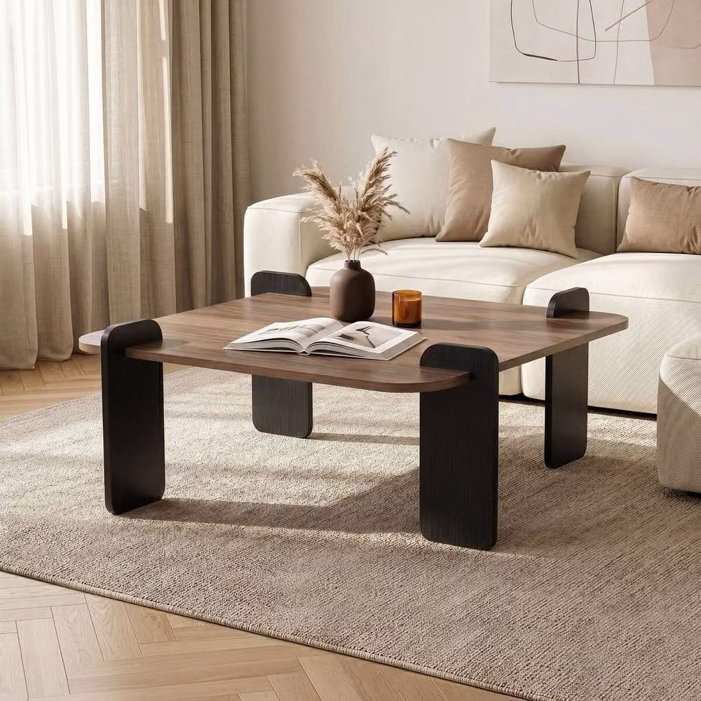 CALICOSY Square Coffee Table in Brown, W/D/H: 90 x 90 x 35 cm – 2