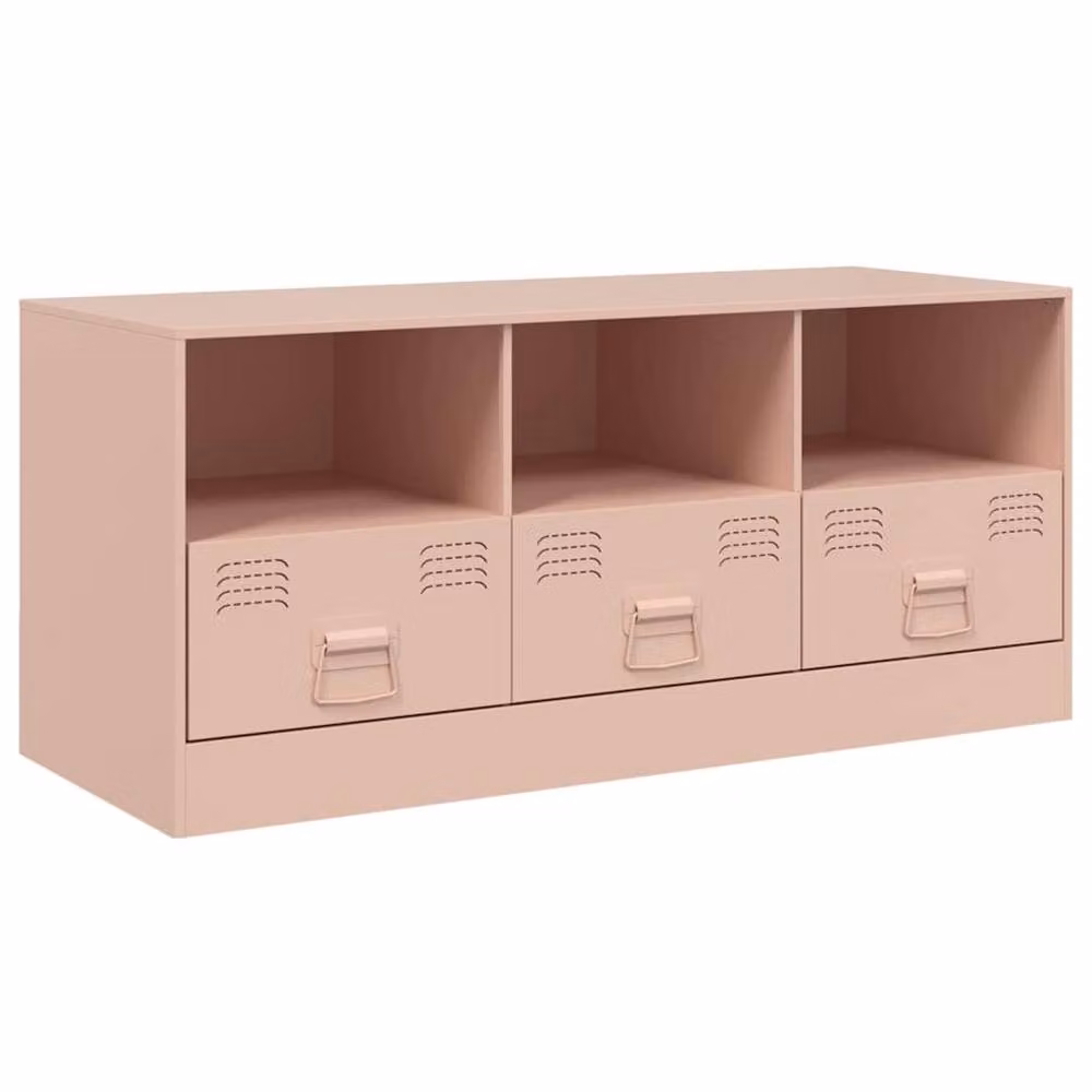 Berkfield Home Modern Pink Metal TV Cabinet W: 99 cm, D: 39 cm, H: 44 cm – 3