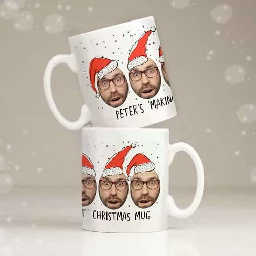Personalised Memento Company Custom Photo Upload Santa Christmas Mug in White – 1