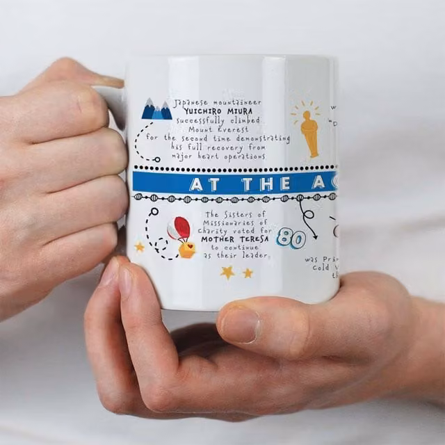 Afewhometruths Personalised 80th Birthday Mug with Name and Message, White