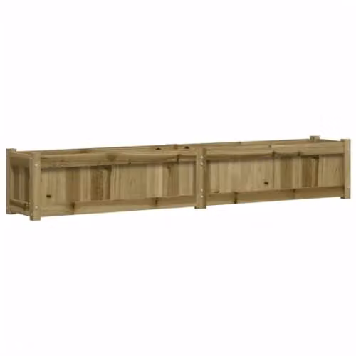 vidaXL Brown Impregnated Pine Wood Garden Planter Tub W: 180 cm, D: 31 cm, H: 31 cm