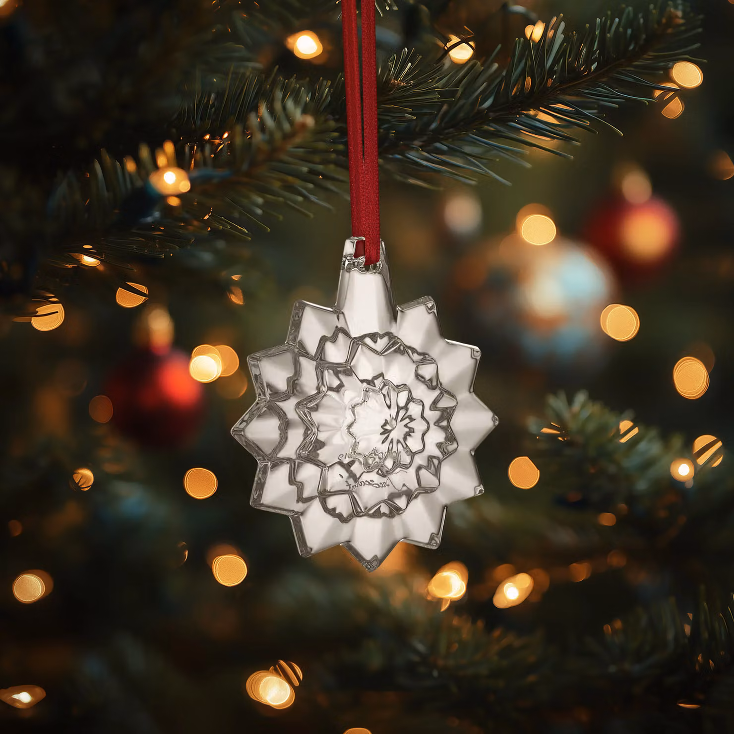 Baccarat Noel Plaquette 2019 Crystal Snowflake Annual Christmas Ornament in Clear – 2