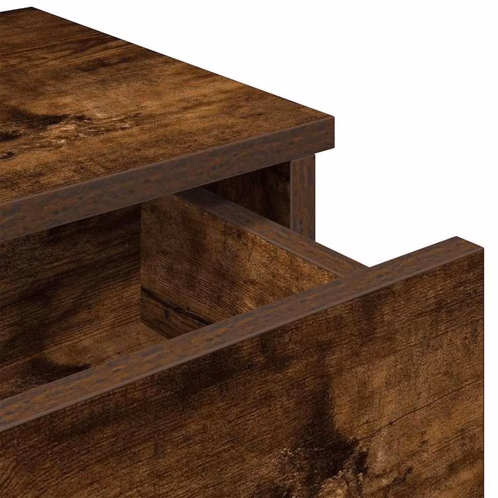 Berkfield Home Wall Shelf with Drawers in Smoked Oak Brown, W/D/H: 100 x 37.5 x 19 cm – 5