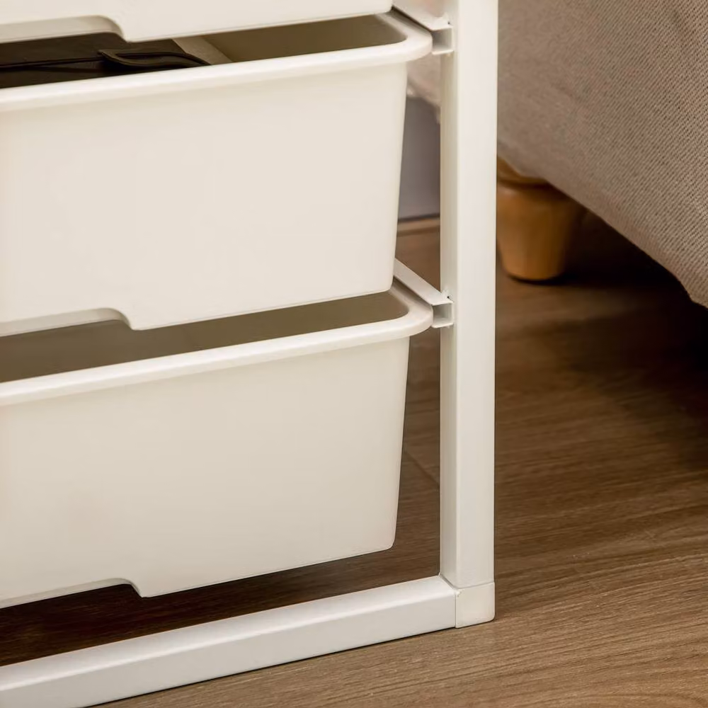 STILVORA White Chest of Drawers with 6 Drawers and Metal Frame – 5