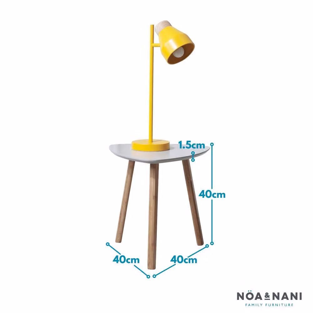 Nöa and Nani Malme Round Retro Side Table in Chalk Grey and Natural Pine – 2