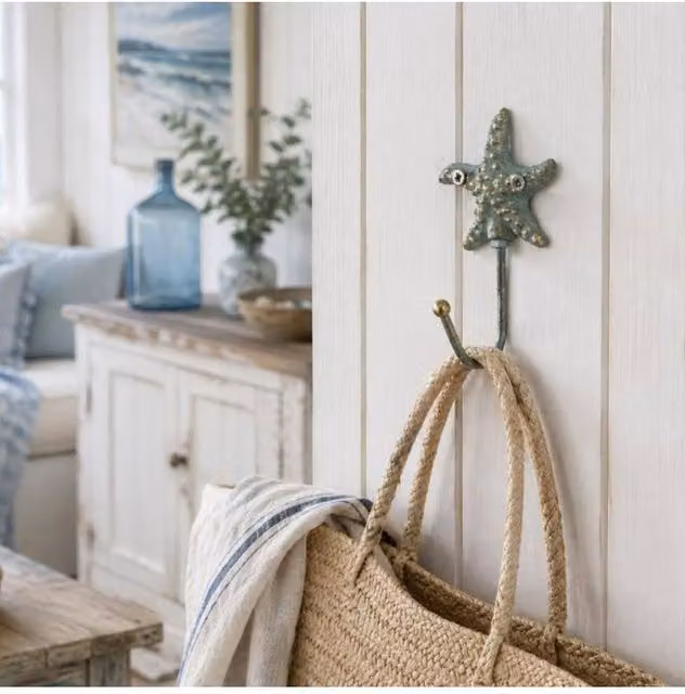 Gifts Direct 2 U Starfish Metal Wall-Mounted Coat Hook in Turquoise – 1