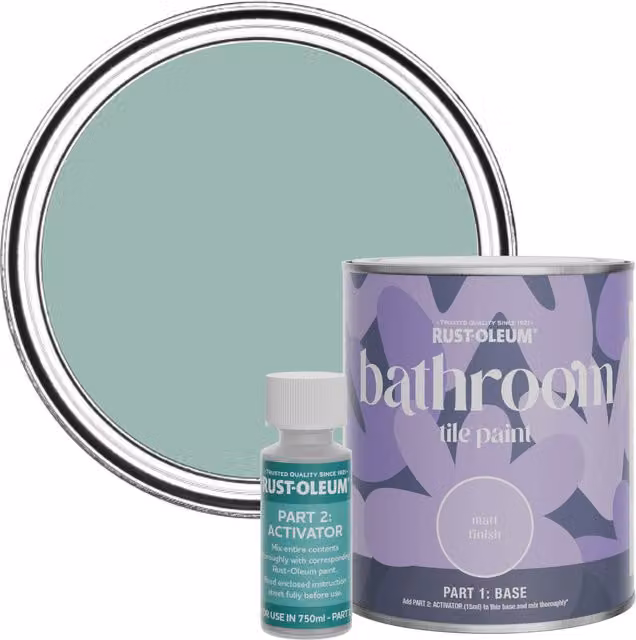 Rust-Oleum Bathroom Tile Paint in Matt Finish, Coastal Blue, 0.75 l