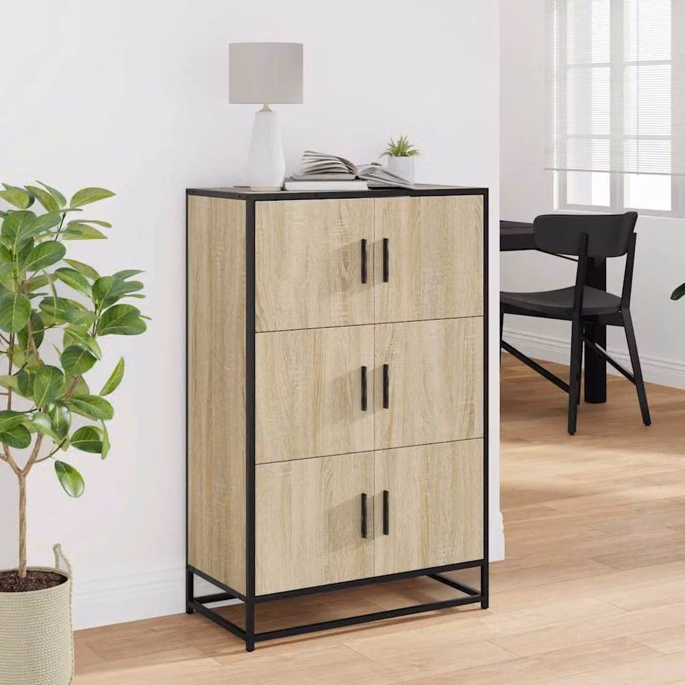 Berkfield Home Sonoma Oak Highboard in Light Brown, W/D/H: 68 x 35 x 106.5 cm – 3