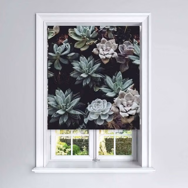 Lister Cartwright Green and Multicolour Nature Graphic Blackout Thermal Insulating Polyester Roller Blinds