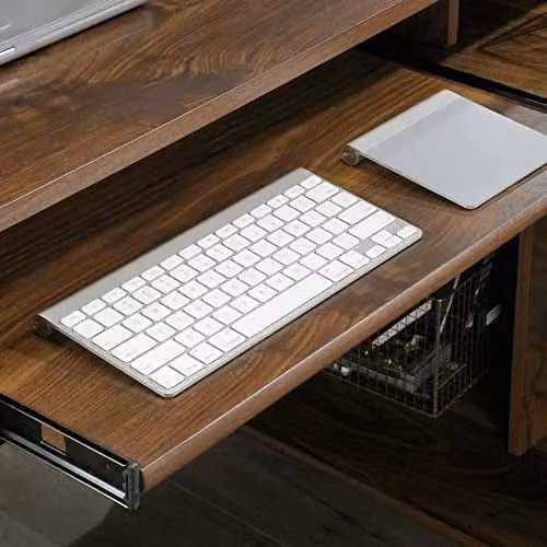 Teknik Clifton Place L-Shaped Corner Desk in Brown with Grommet, W/D/H: 150.0 x 126.0 x 76.7 cm – 2