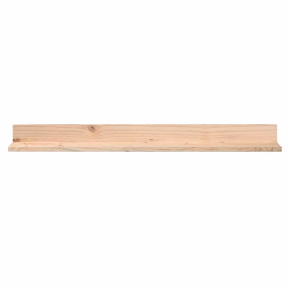 Berkfield Home Set of 2 Wall Mounted Solid Pine Shelves in Natural, W: 110 cm, D: 11 cm, H: 9 cm – 2