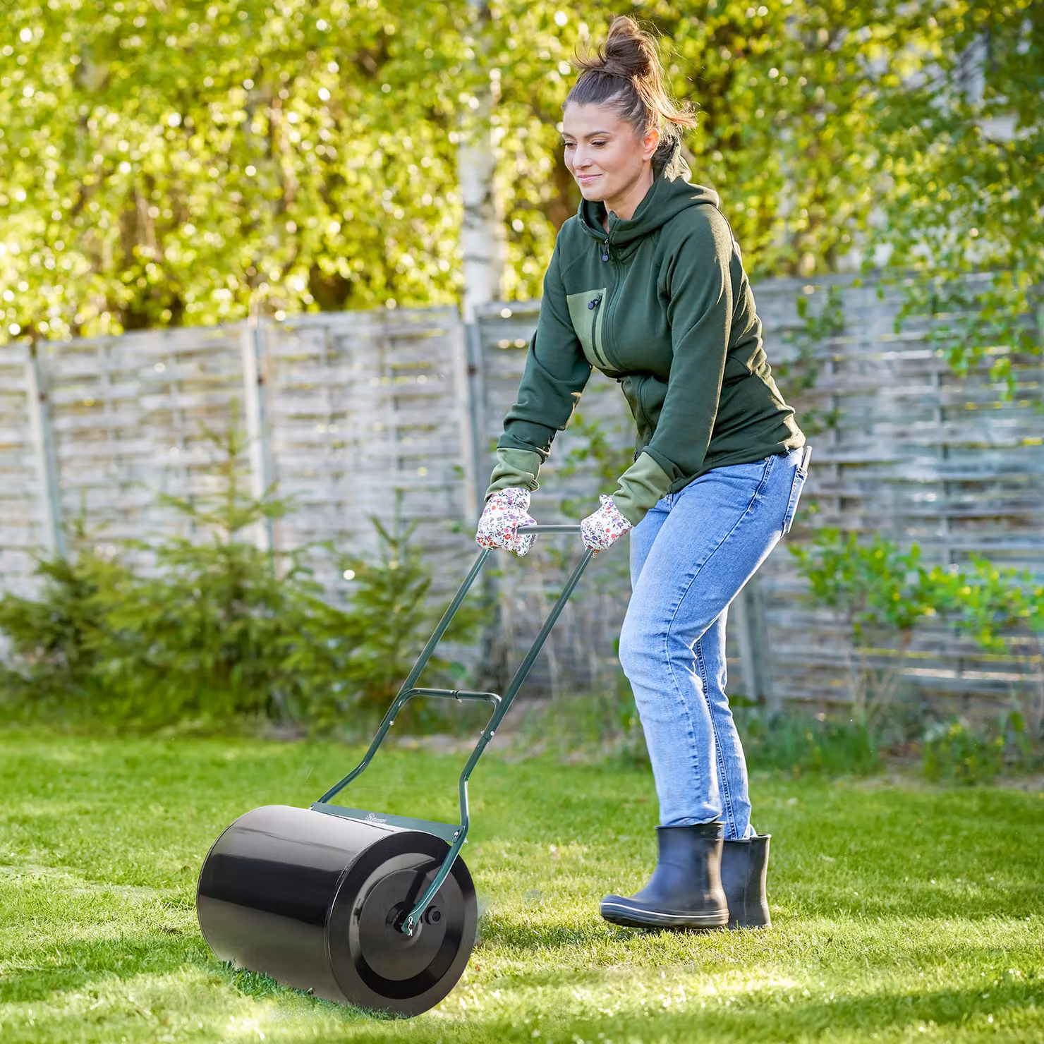 Outsunny Steel Garden Lawn Roller with Fillable Cylinder and Handle, Diameter: 50 cm – 2