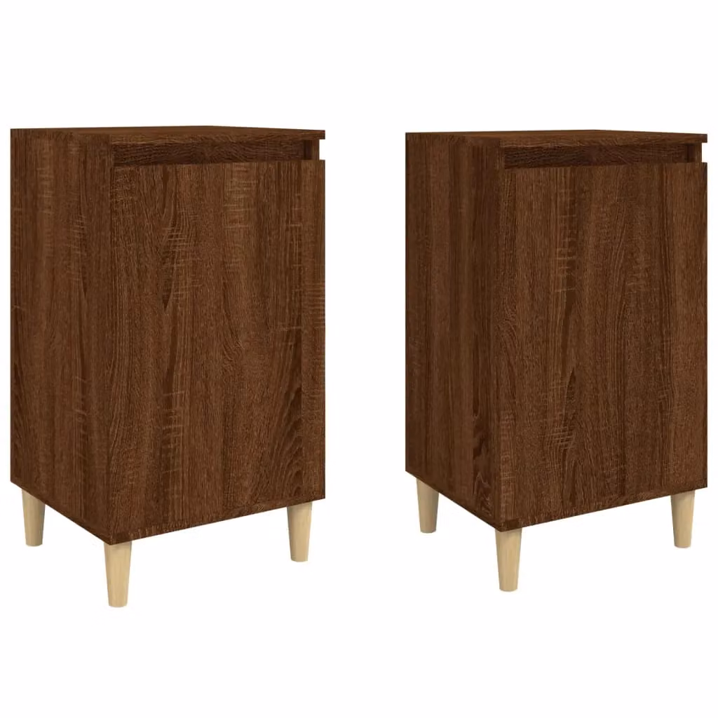 Berkfield Home Set of 2 Bedside Cabinets in Brown Oak, W/D/H: 40 x 35 x 70 cm – 2