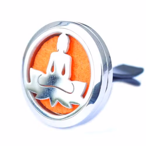Ancient Wisdom Lotus Buddha Car Diffuser Kit in Orange, 30mm