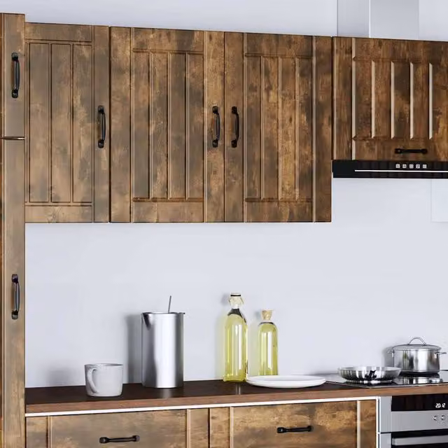 Berkfield Home Lucca Kitchen Wall Cabinet in Smoked Oak Brown, W/D/H: 60 x 25 x 80 cm – 1