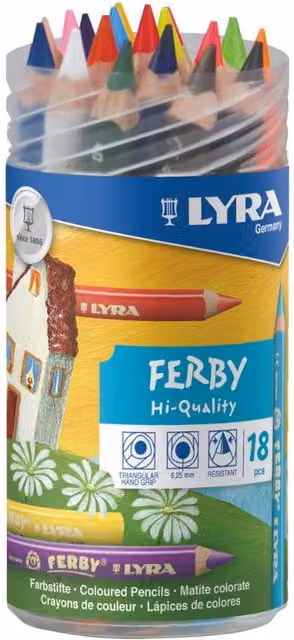 Lyra Ferby Lacquered Pencils, 18 Piece Multi Colour Set