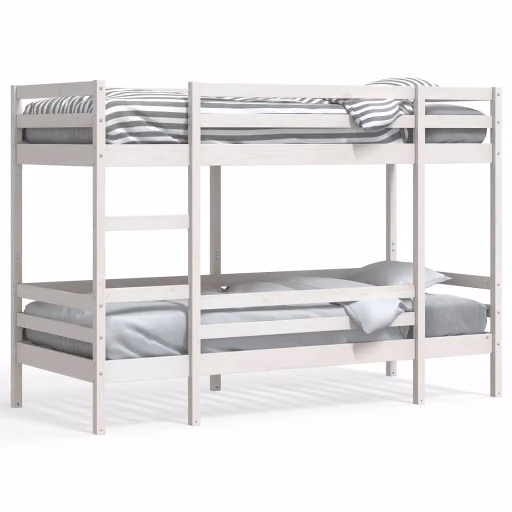 Berkfield Home White Solid Wood Pine Bunk Bed W/D/H: 90 x 200 cm – 2