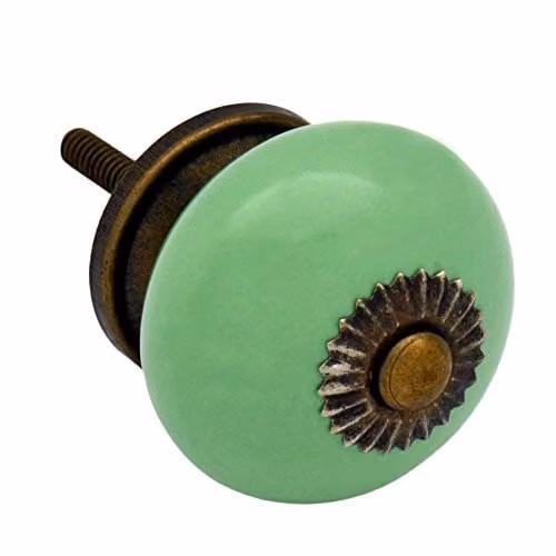 Nicola Spring Polished Green Ceramic Cabinet Knob – 1