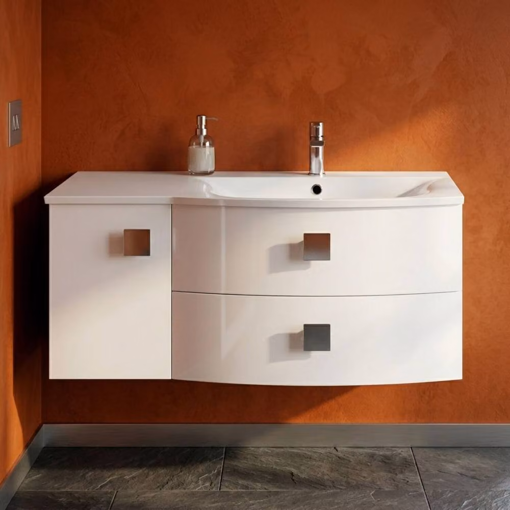 Balterley Gentleshaw Right-Hand 1 Door 2 Drawer Vanity Basin Unit, White – 2