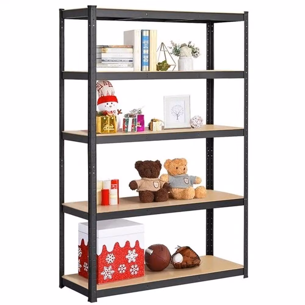 Kelvenix Heavy Duty 5-Tier Metal Garage Shelving Unit, Black, H 180 x W 120 x D 45 cm – 3