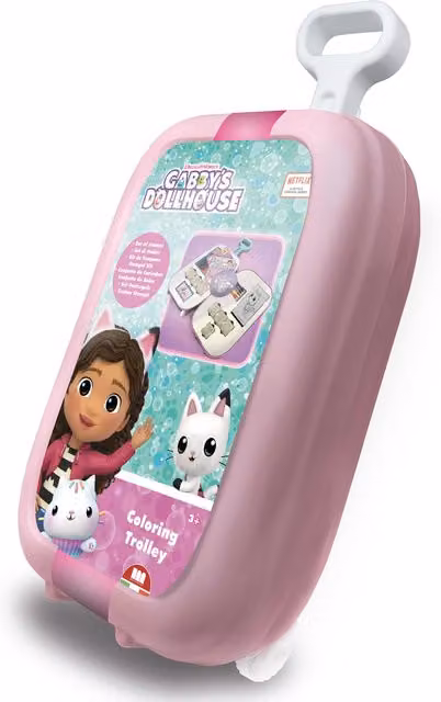 Multiprint Gabby's Dollhouse Kids Travel and Activity Trolley Case in Pink