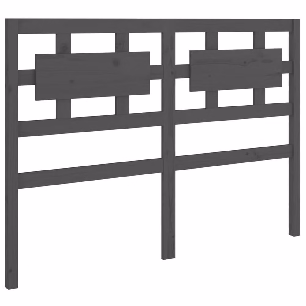 Berkfield Home Beautiful Bed Headboard in Grey Solid Pine Wood, W: 125.5 cm, D: 4 cm, H: 100 cm – 2