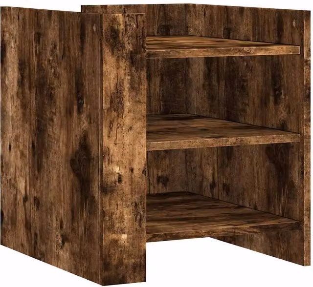 Berkfield Home Bedside Cabinet in Smoked Oak Brown, W/D/H: 45 x 50 x 50 cm – 1