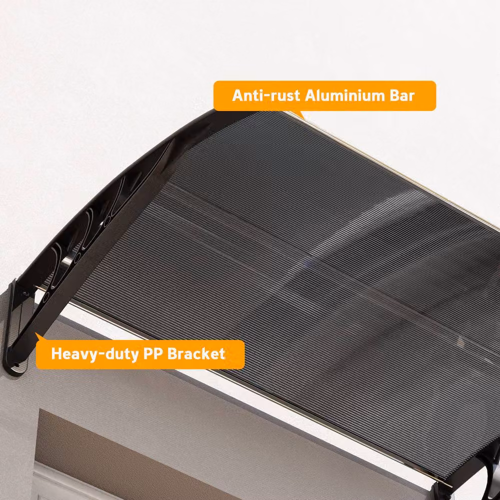 Rolipo Outsunny Front Door Canopy Awning in Black, W: 100 cm, D: 75 cm – 9