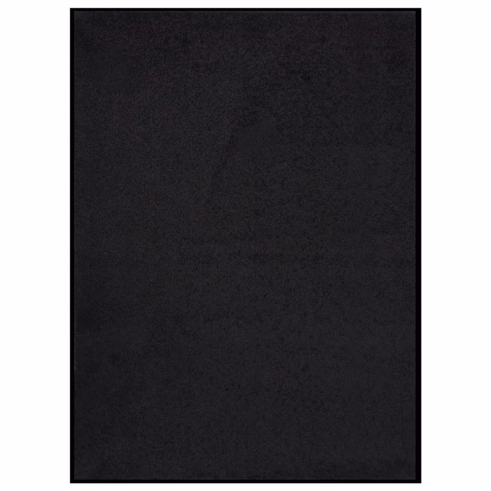 Berkfield Home Black Non-Slip Brushing Doormat, W: 60 cm, D: 80 cm – 2