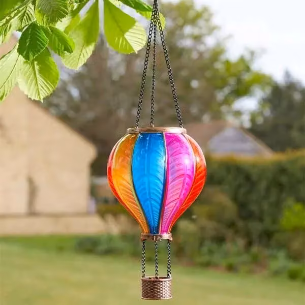 Marco Paul Multicolour Resin Hot Air Balloon Solar Hanging Garden Light with Dusk Sensor – 2