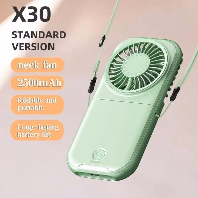 FLAVORA Green Mini Portable Folding Hand-held Desk Fan – 1