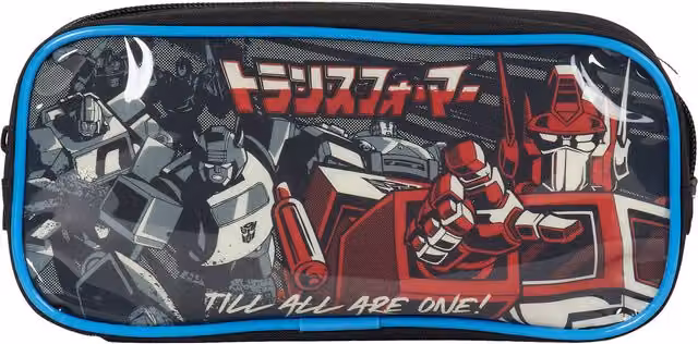 Transformers Grey Polyester Zip Flat Pouch School Pencil Case