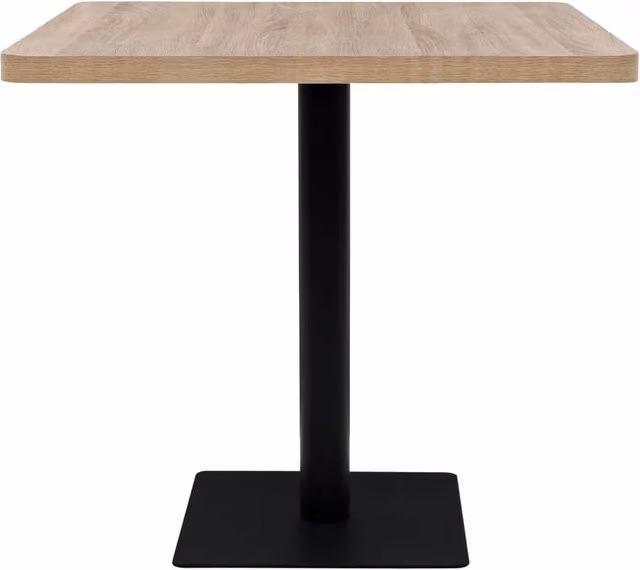 Berkfield Home Elegant Bistro Table in Oak Colour and Beige, W/D/H: 80 x 80 x 75 cm – 1