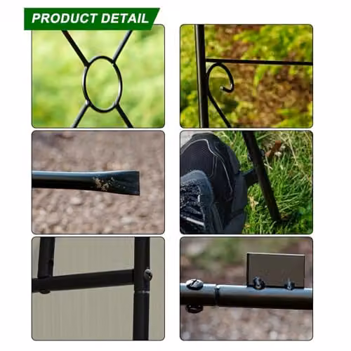 Gr8 Garden Black Metal Decorative Curly Garden Archway for Climbing Plants, H 240 x W 120 x D 25 cm – 2