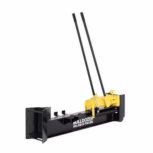 Charles Bentley Bulldozer Pro 10 Ton Manual Hydraulic Log Splitter, Horizontal, Yellow and Black with Rubber Handles