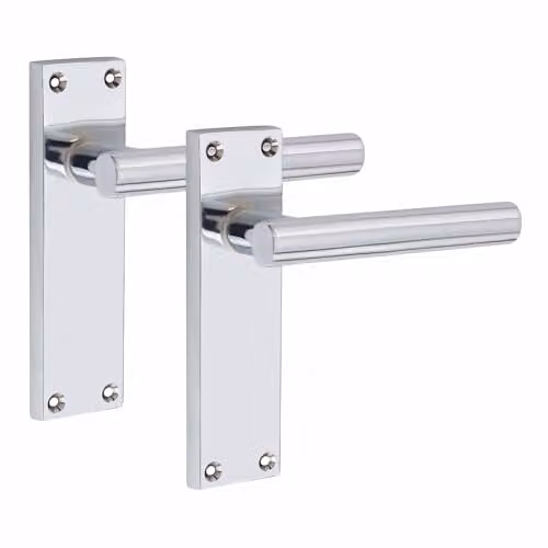 Golden Grace Victorian T-Bar Door Latch Handles, Polished Chrome, 1 Pair