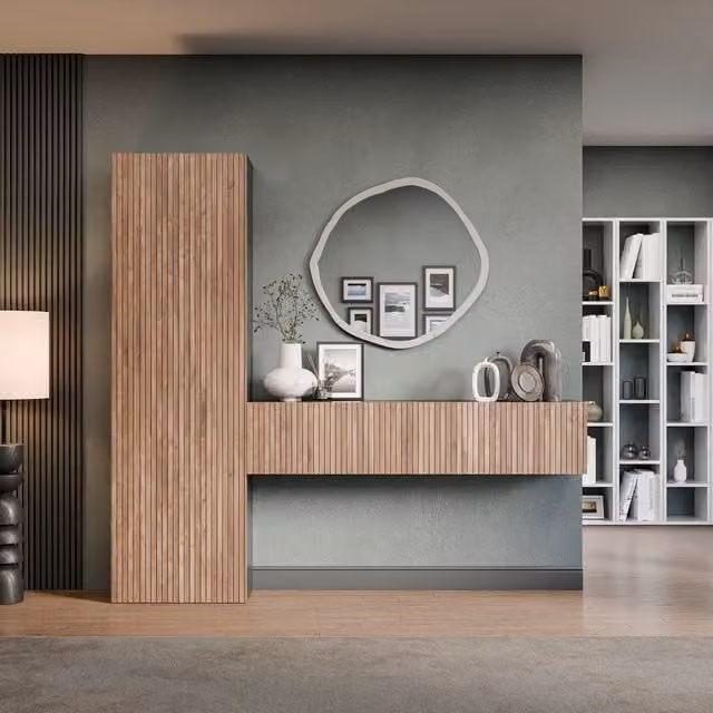Decorotika Isernia Modern Wall Mounted Entertainment Center in Black
