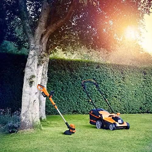 LawnMaster MX 24V 37cm Cordless Lawnmower and Strimmer Set in Orange – 2