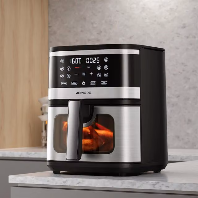 Livingandhome 8L Multi Functional Hot Air Fryer in Silver