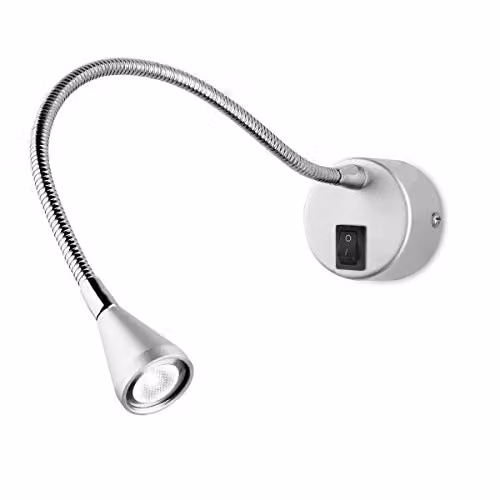 Netlighting Book Adjustable LED Indoor Wall Reading Light in Chrome and Grey