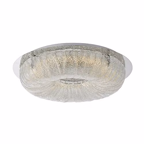 Italux Modern LED Flush Ceiling Light in Chrome and Silver with Warm White 3000K 2780lm