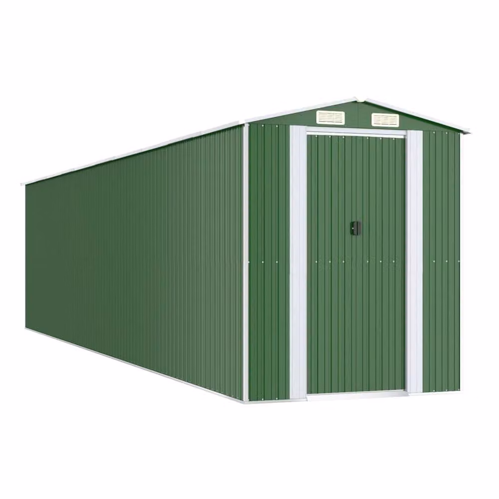 Berkfield Green Galvanised Steel Gable Garden Shed W/D/H: 192 x 855 x 223 cm – 3