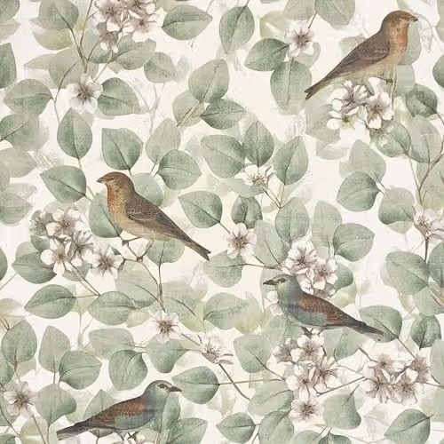 Arthouse Birds and Blossoms Green Washable Floral and Botanical Pattern Wallpaper