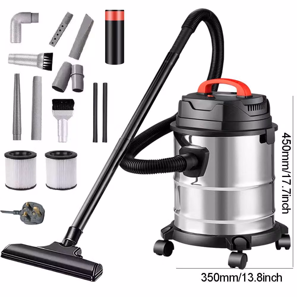 Ventryn Wet and Dry Bagless Cylinder Vacuum Cleaner in Silver and Multicolour with 20L Capacity – 2